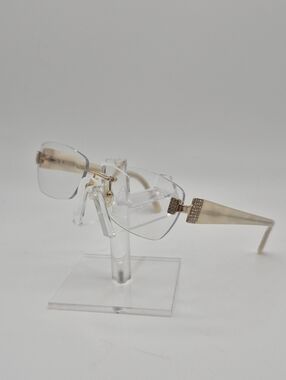 Caviar Rimless Eyeglasses w/Mother Of Pearl Arms